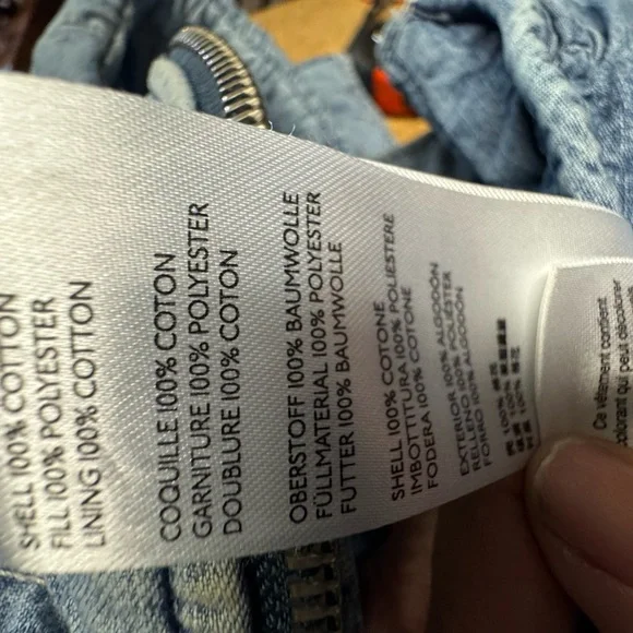 Free People Dolman Quilted Denim Jacket Medium Chambray Boho Zip Jacket - Picture 14 of 14